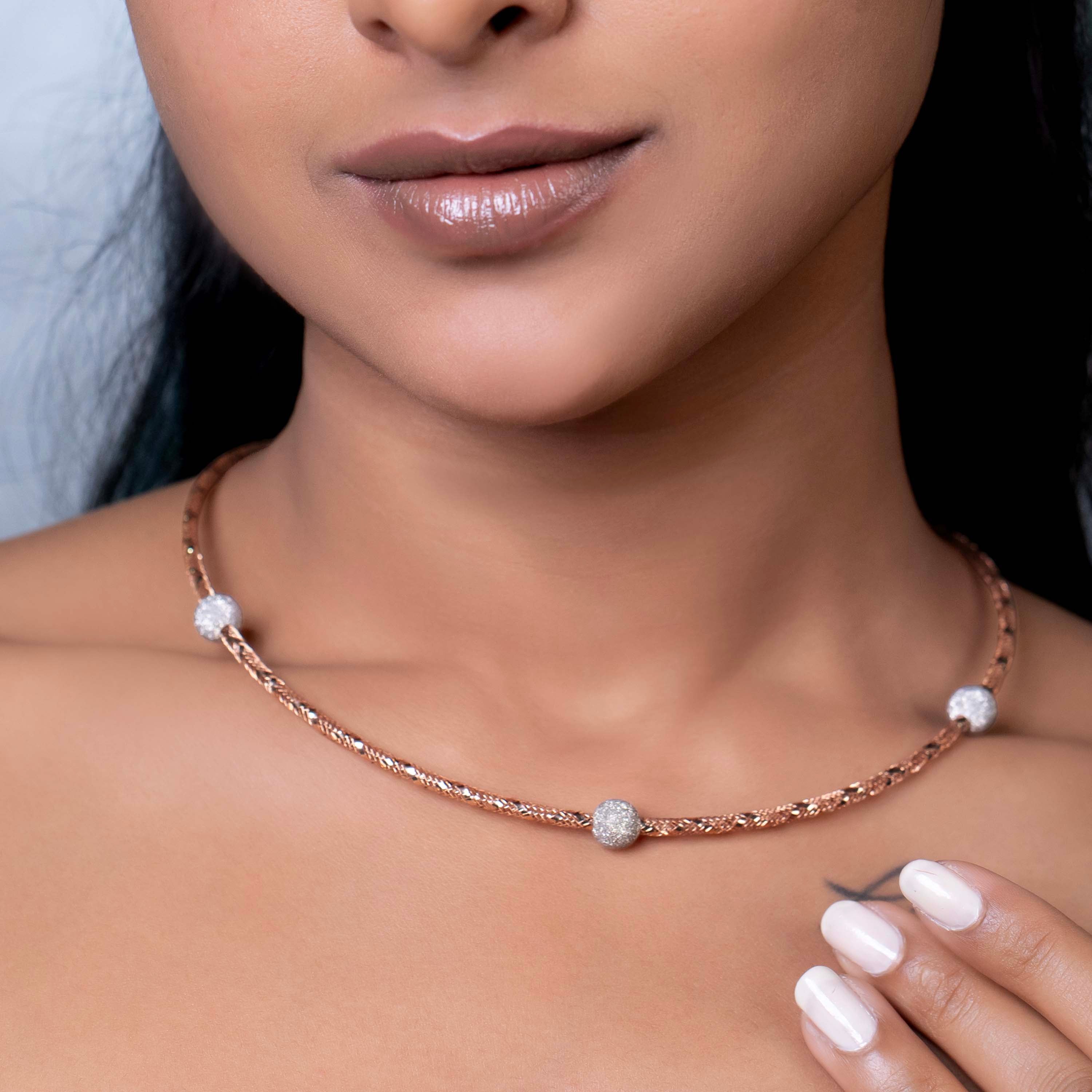 Frosted Bead Mesh Necklace