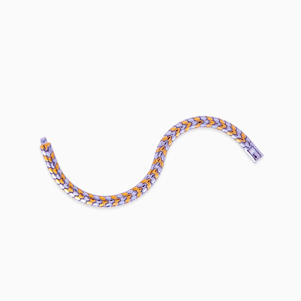 Dual-Tone Weave Men’s Bracelet