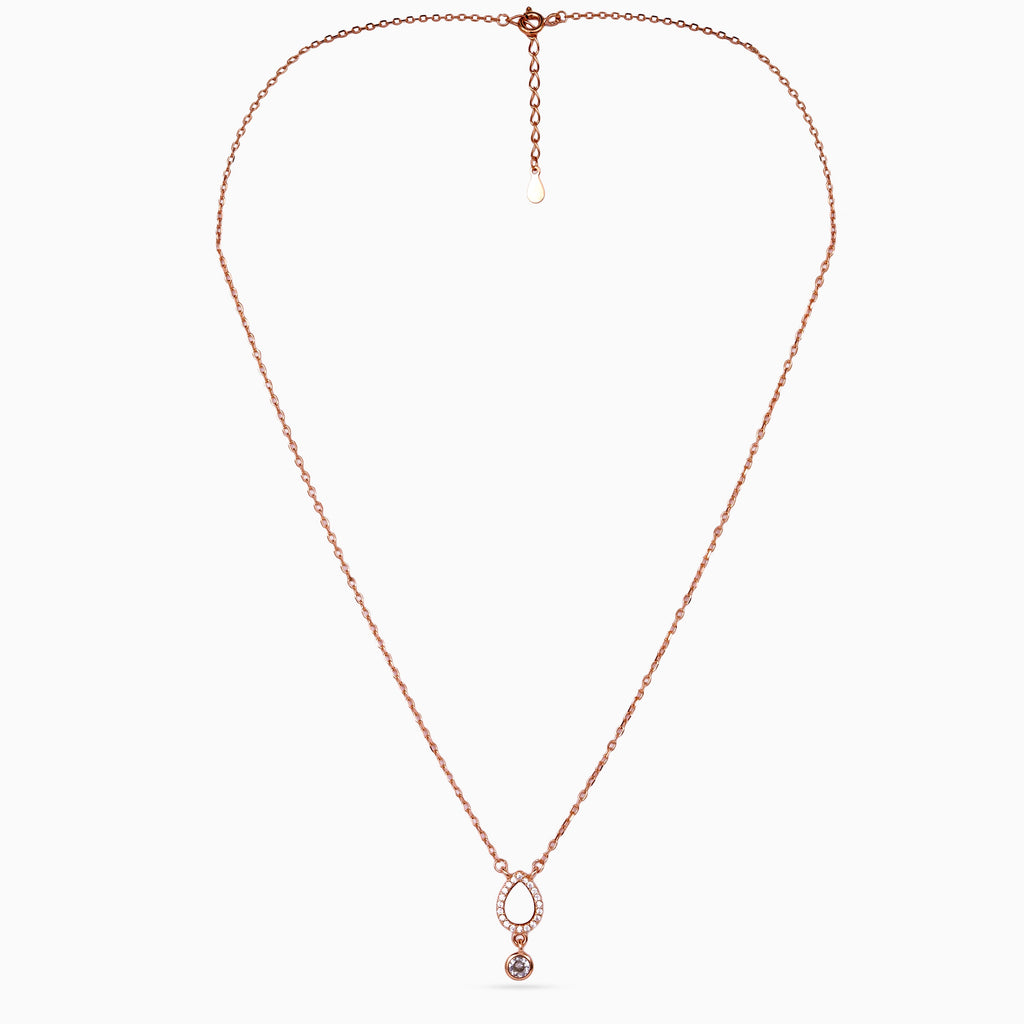 Teardrop Halo Pearl Drop Necklace