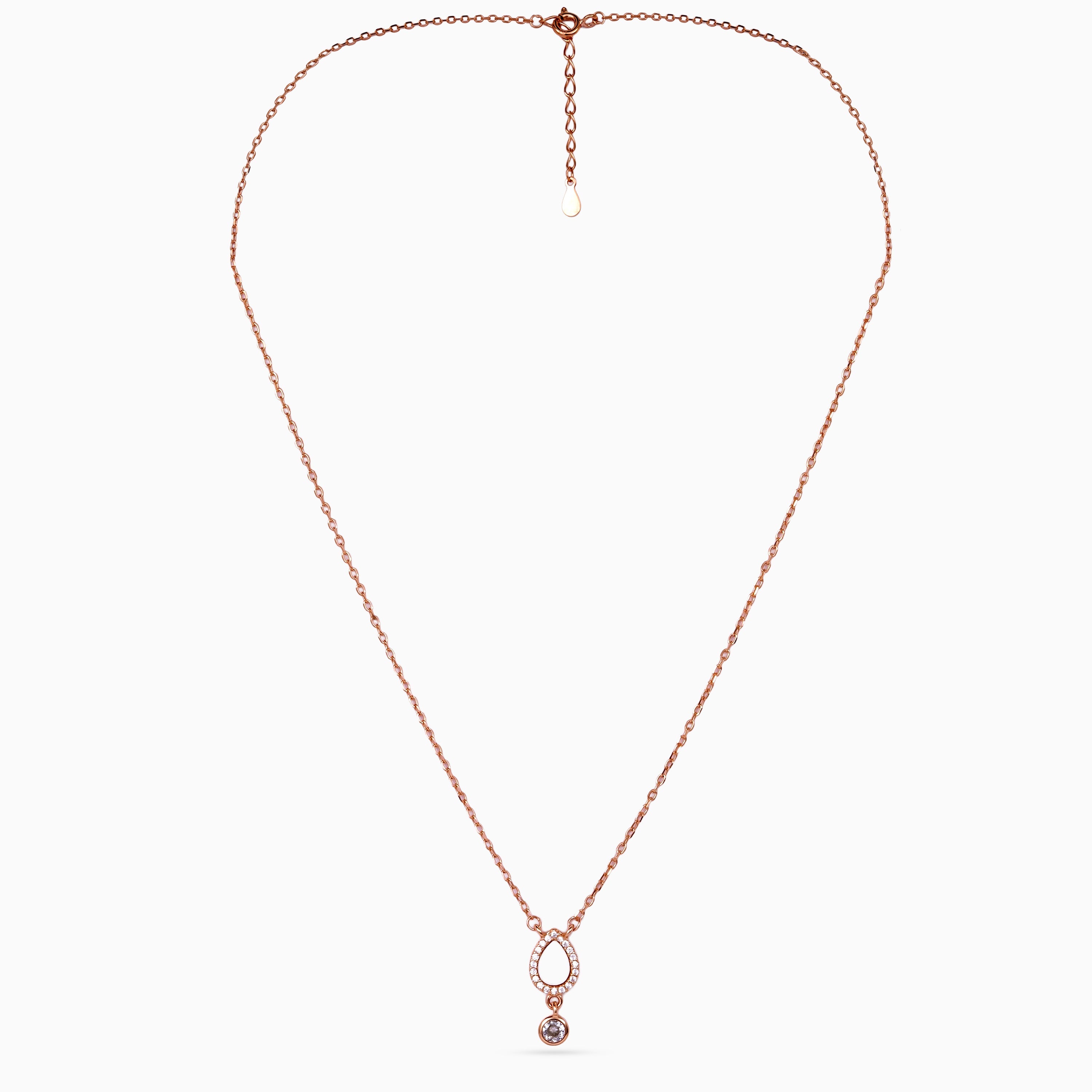 Teardrop Halo Pearl Drop Necklace