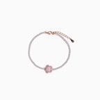 925 sterling silver, Rose Gold Bracelet, Bloom & Pearl bracelet (Bloom & Pearl), 17 cm
