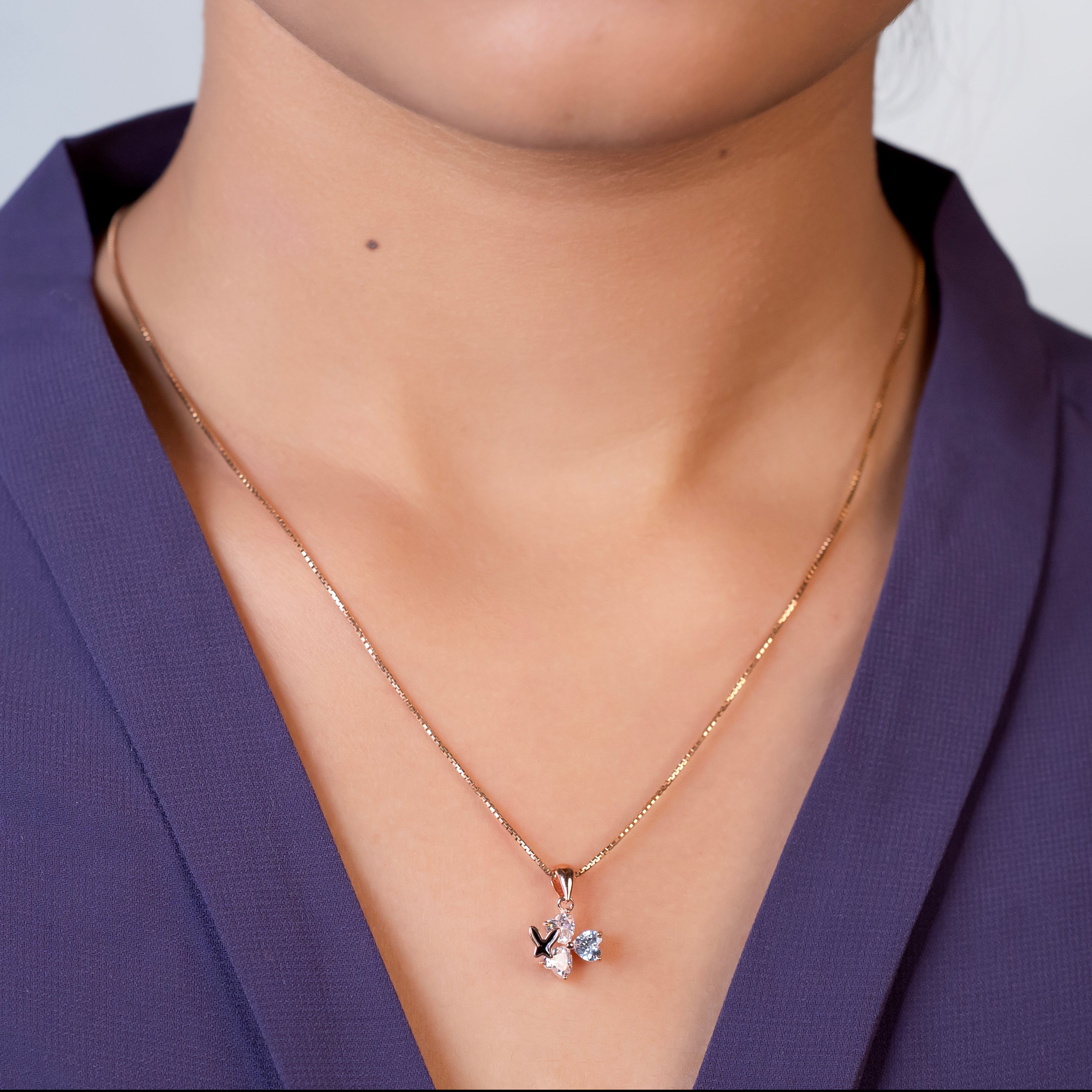 Noir Papillon Cluster Necklace