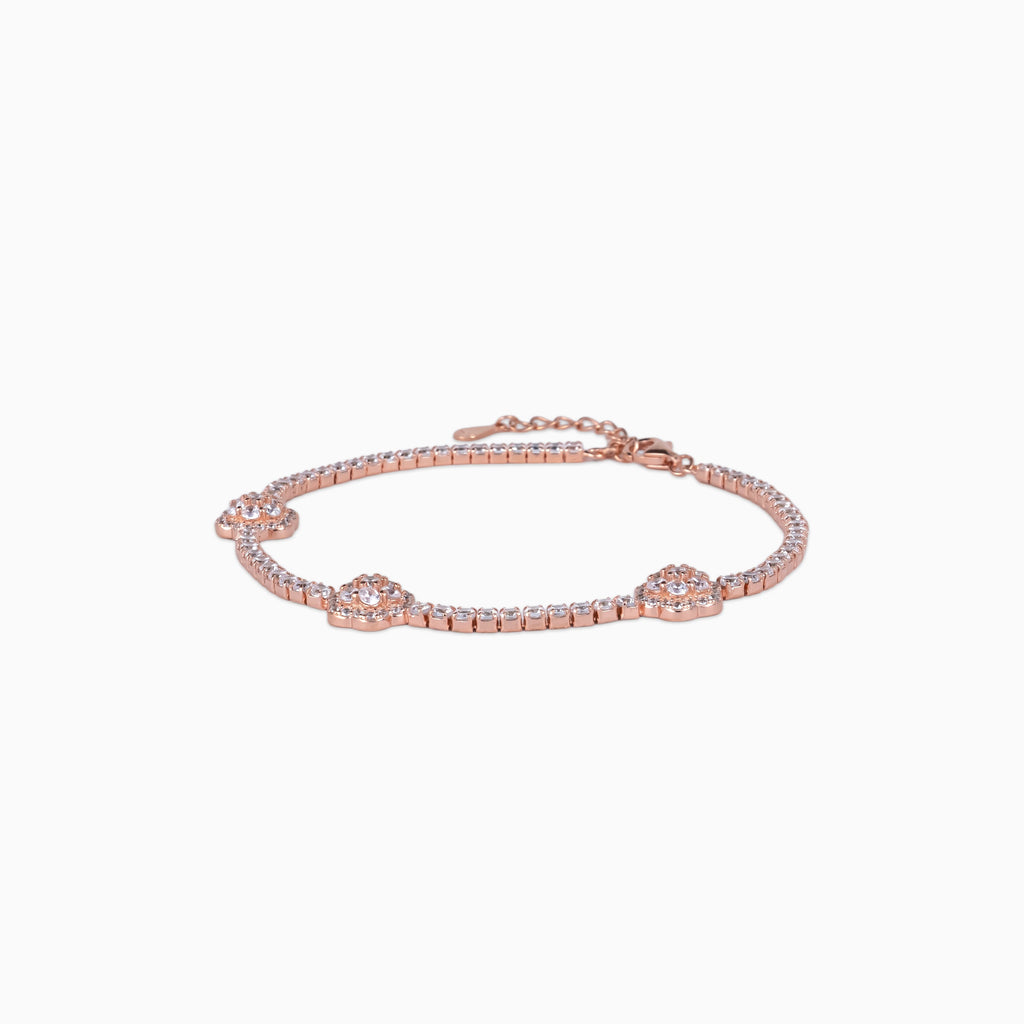 Petal Pavé Trio Tennis Bracelet