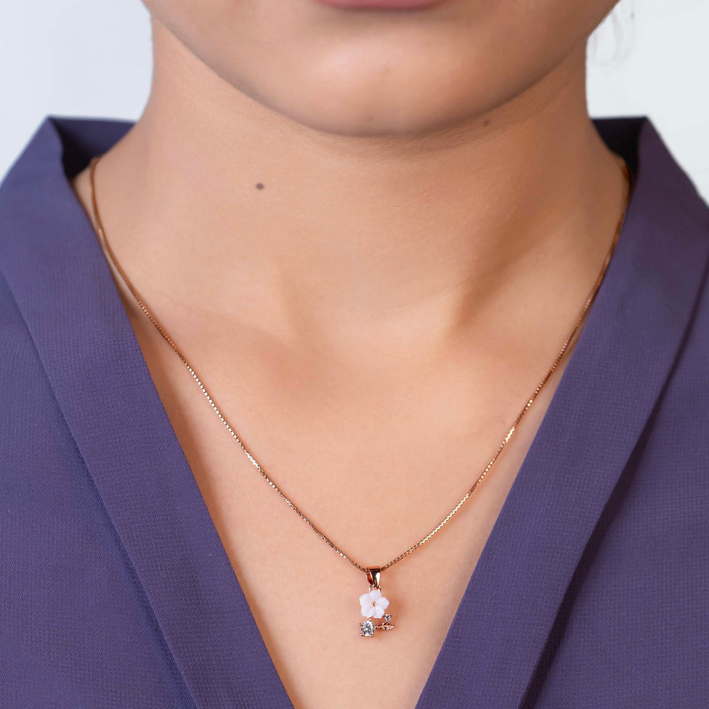 Blush Petal Charm Necklace
