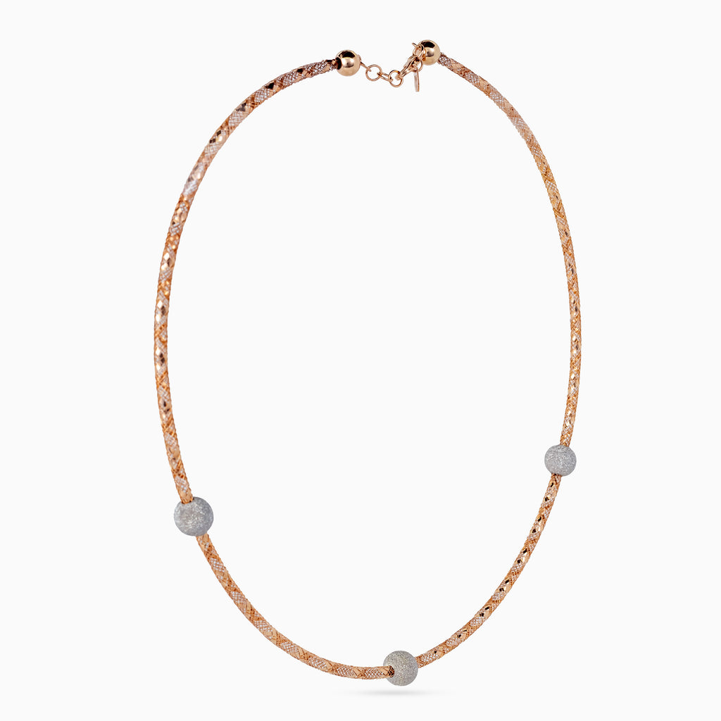 Frosted Bead Mesh Necklace