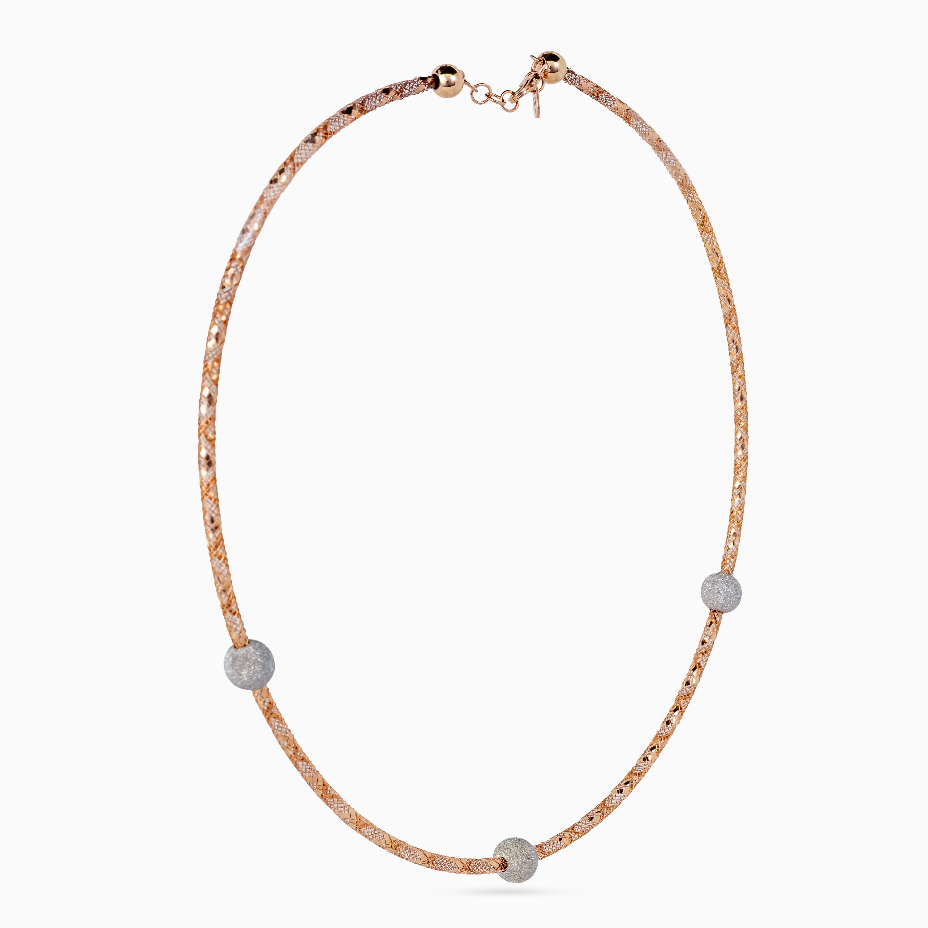 Frosted Bead Mesh Necklace