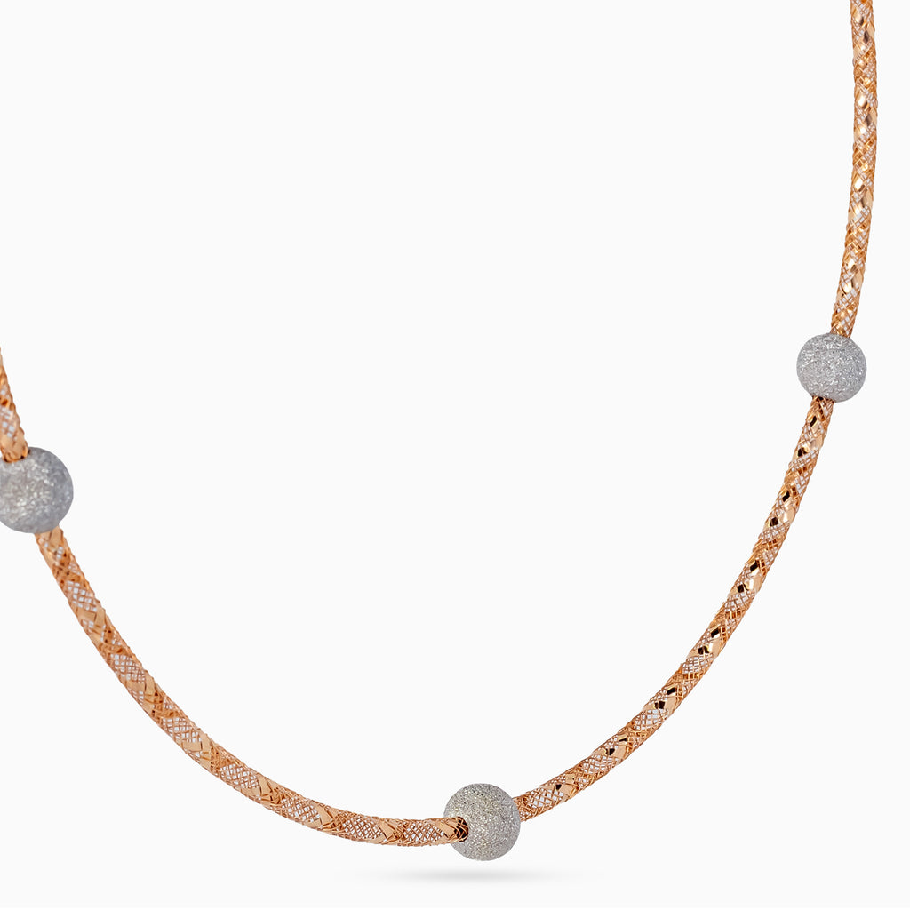 Frosted Bead Mesh Necklace