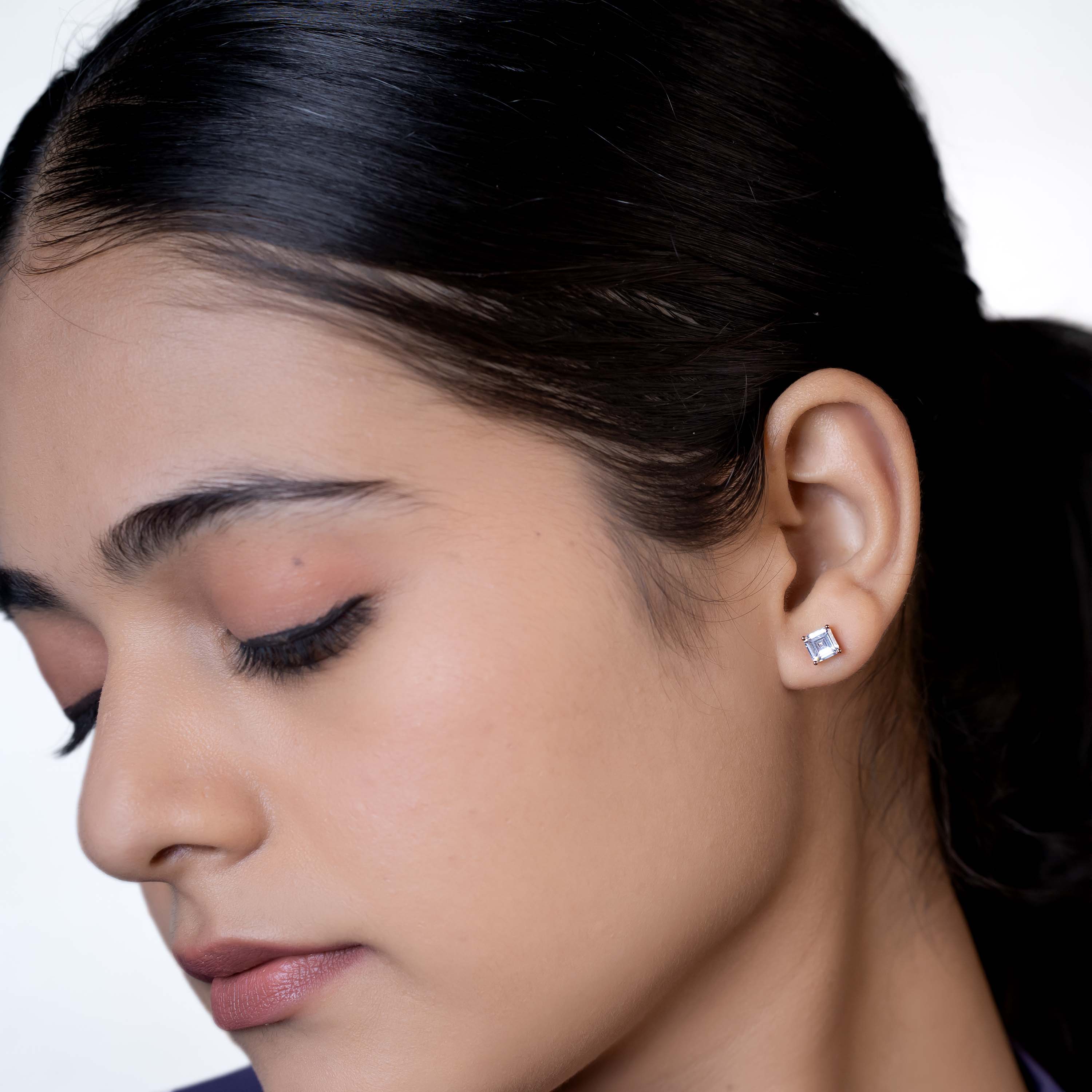 Rose Gold Asscher Glow Mini Solitaires