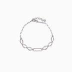 925 sterling silver, rhodium, Petite Pearl Bead Chain Bracelet bracelet (Bloom & Pearl), 16 cm
