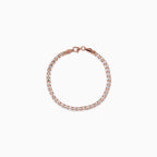 925 sterling silver, rhodium, Classic Sparkle Tennis Bracelet bracelet (Evening Sway), 17 cm, Rose Gold Bracelet