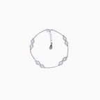 925 sterling silver, rhodium, Pavé Infinity Station Bracelet bracelet (Heartline), 16 cm
