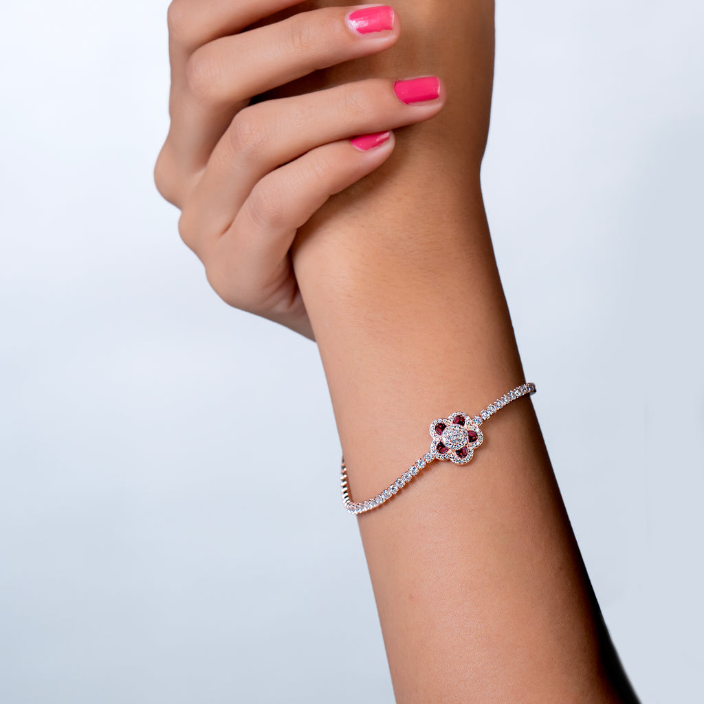 Petal Charm Tennis Bracelet