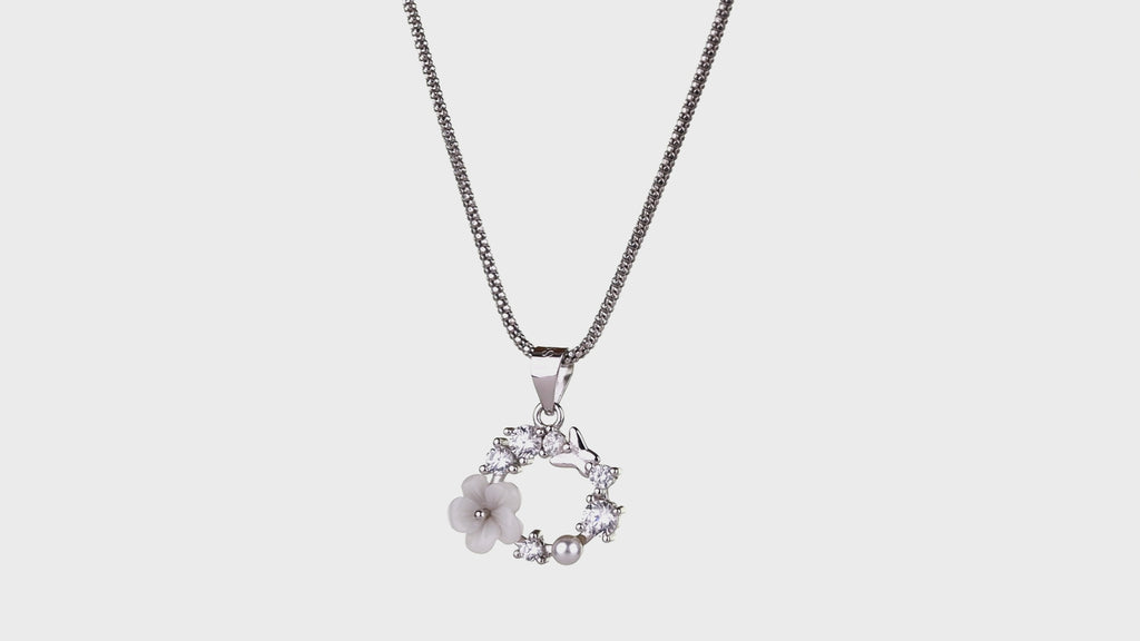 Dove Garden Wreath Pendant Set