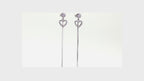Silver Pavé Heart Chain Drops