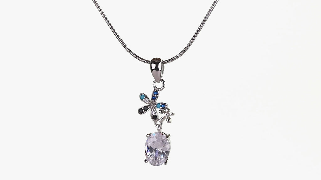 Azure Bloom Drop Necklace