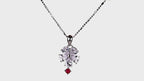 Crystal Petal Ruby Drop Necklace