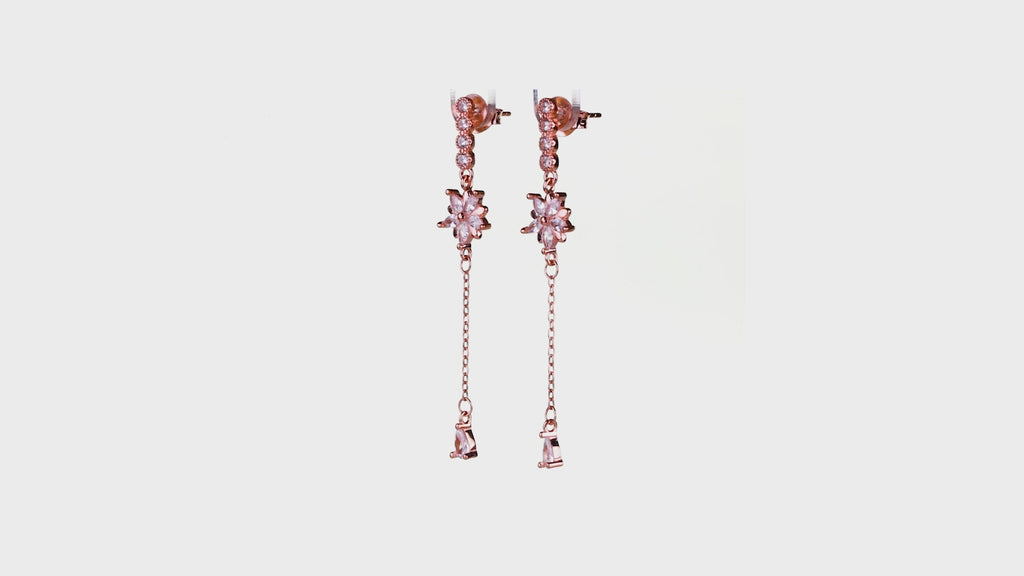 Rose gold Starburst Chain Drops