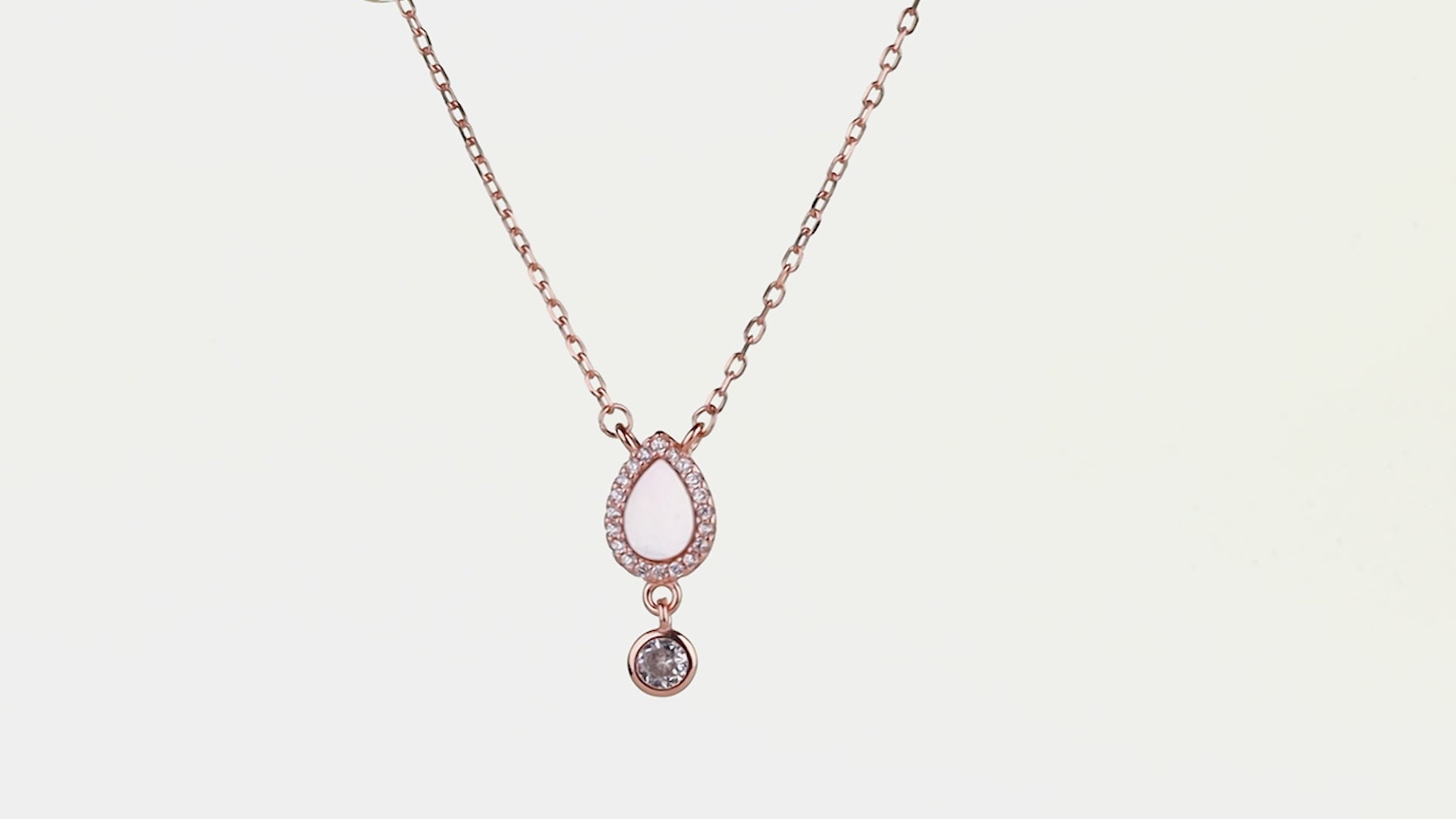 Teardrop Halo Pearl Drop Necklace