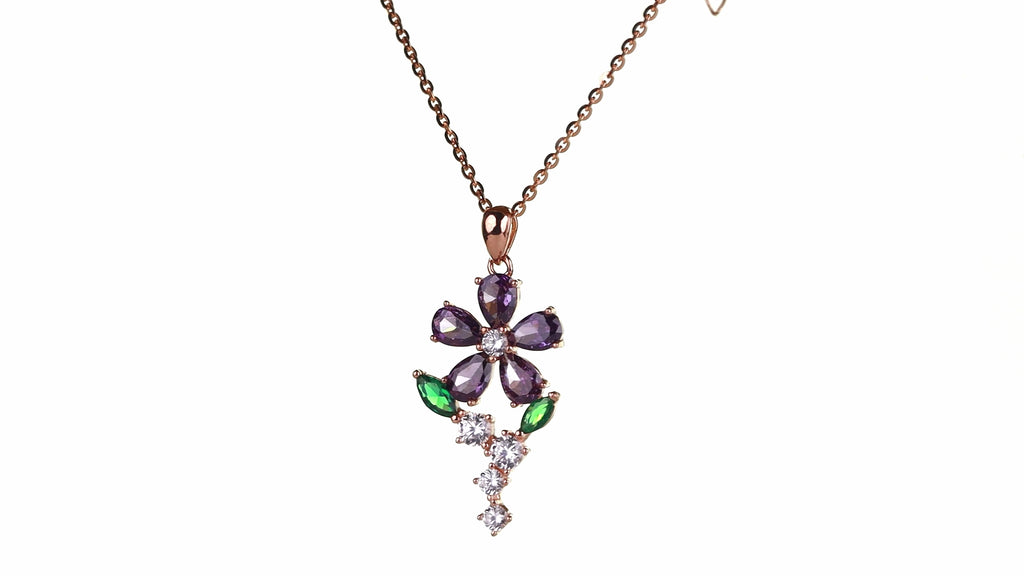 Amethyst Bloom Pendant Set