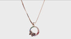 Rose Gold Rainbow Papillon Circle Necklace