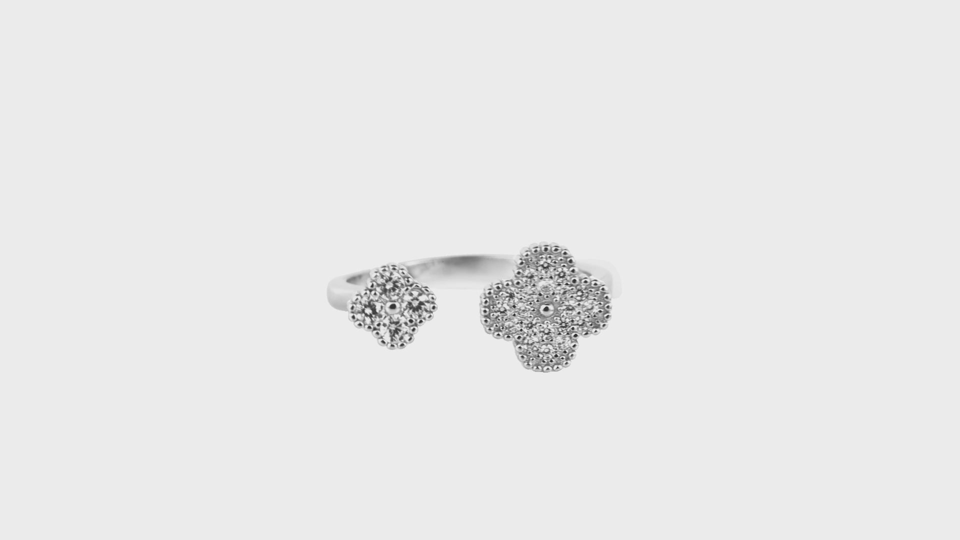 Twin Clover Pavé Ring