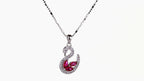 Ruby Wing Swan Pendant Set