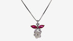 Fuchsia Wing Blossom Pendant Set