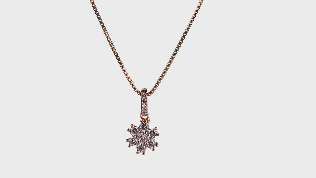 Rose Daisy Cluster Pendant Set