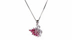 Fuchsia Plume Swan Pendant Set
