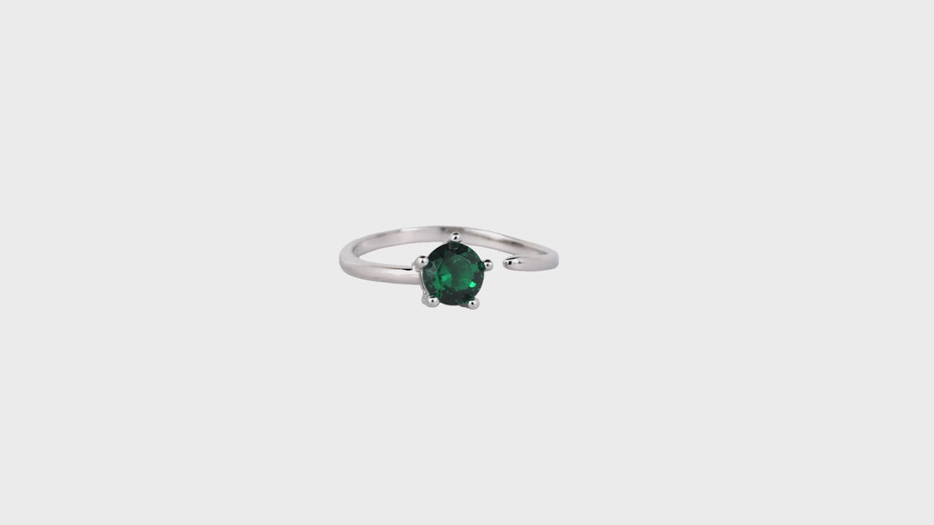 Emerald Prism Solitaire Ring