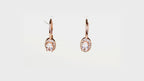 Rose gold Oval Halo Leverback Drops