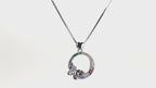 Rainbow Papillon Circle Pendant Set