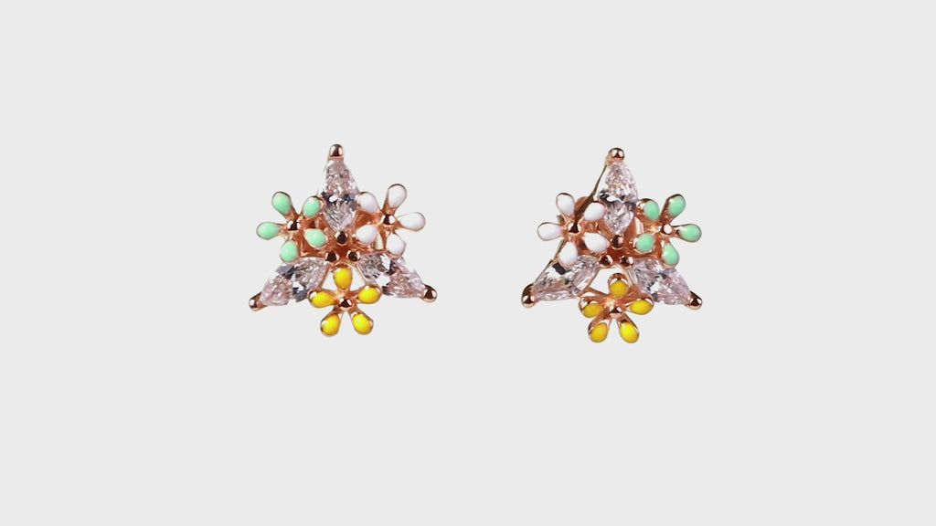 Rose gold Meadow Marquise Studs