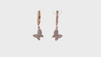 Rose Gold Butterfly Pavé Huggie Drops