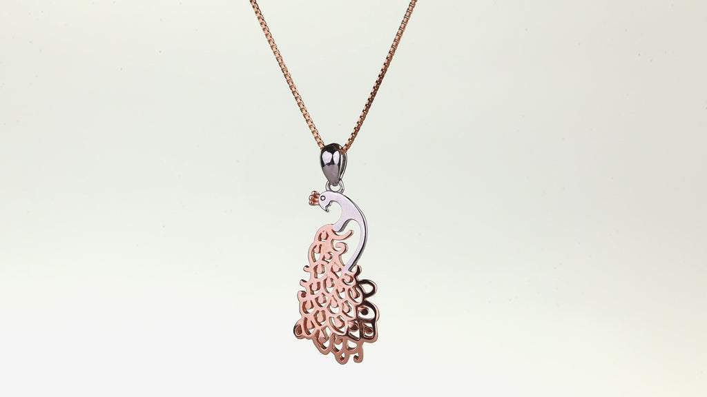 Regal Peacock Filigree Pendant Set