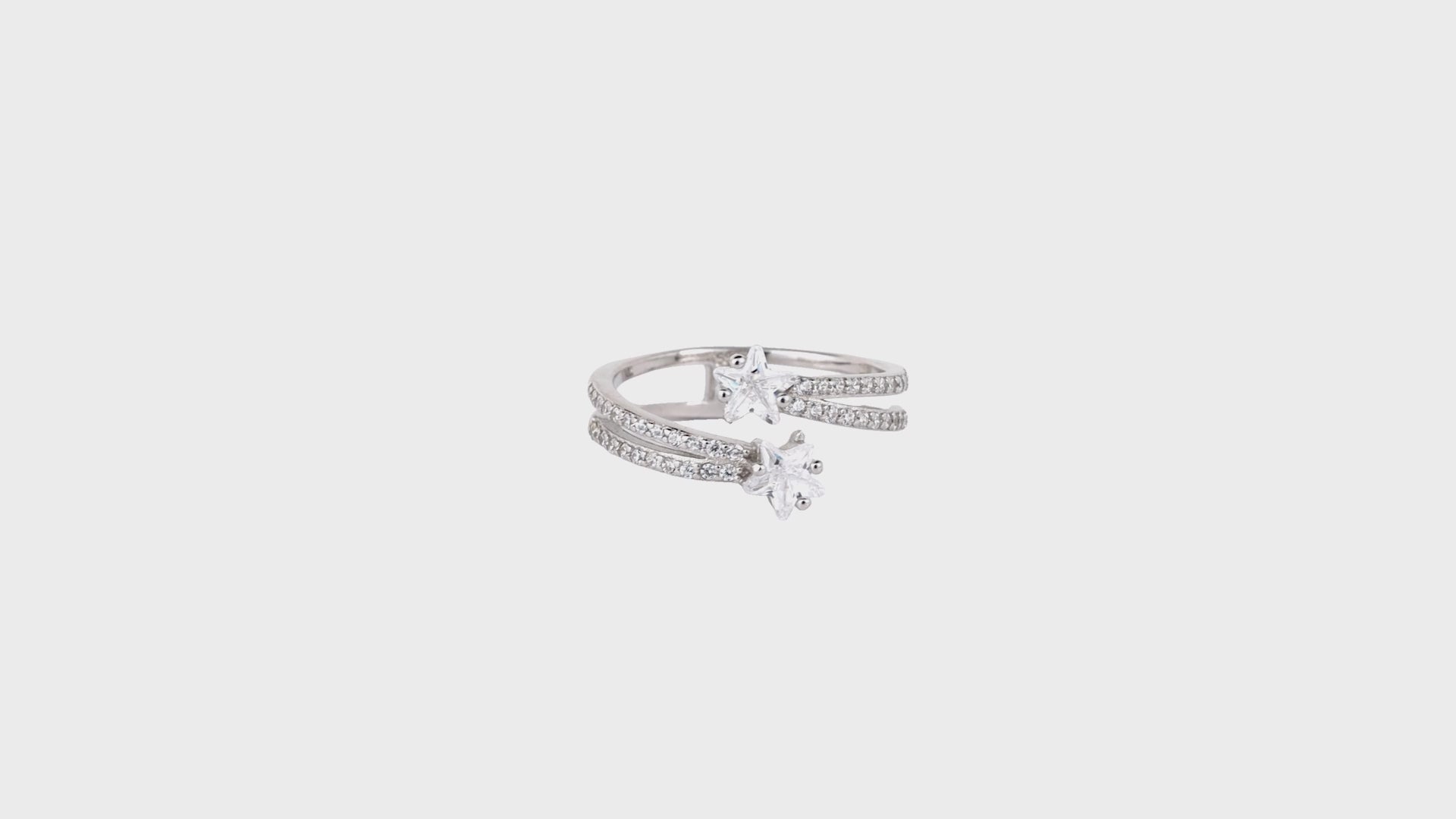 Twin Crescent Pavé Ring