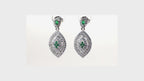 Silver Emerald Marquise Pavé Drops