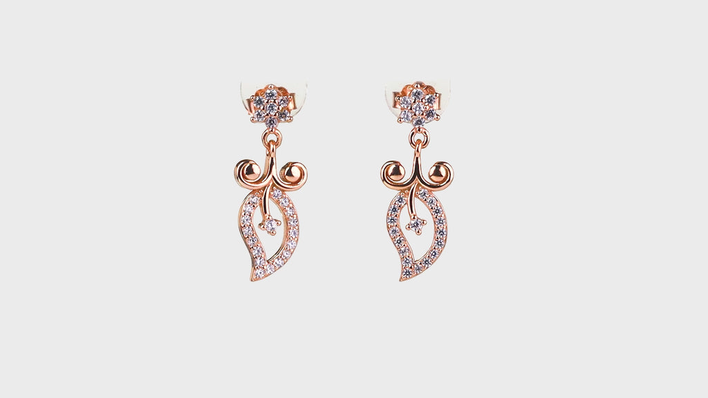 Rose Gold Floral Star Leaf Drops