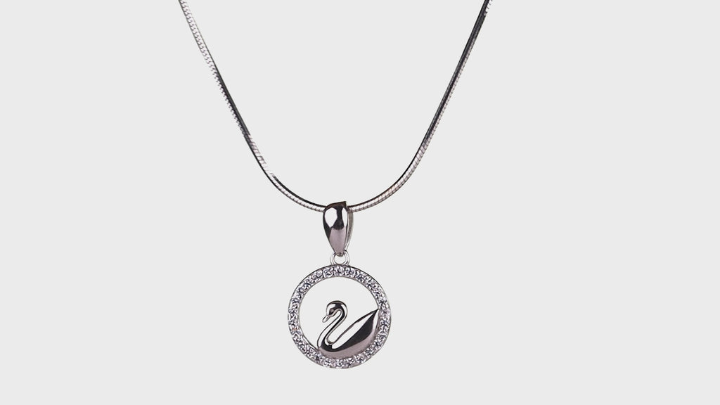 Swan Halo Pendant Set