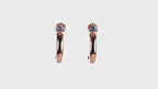 Rose gold Solitaire Dome Huggies